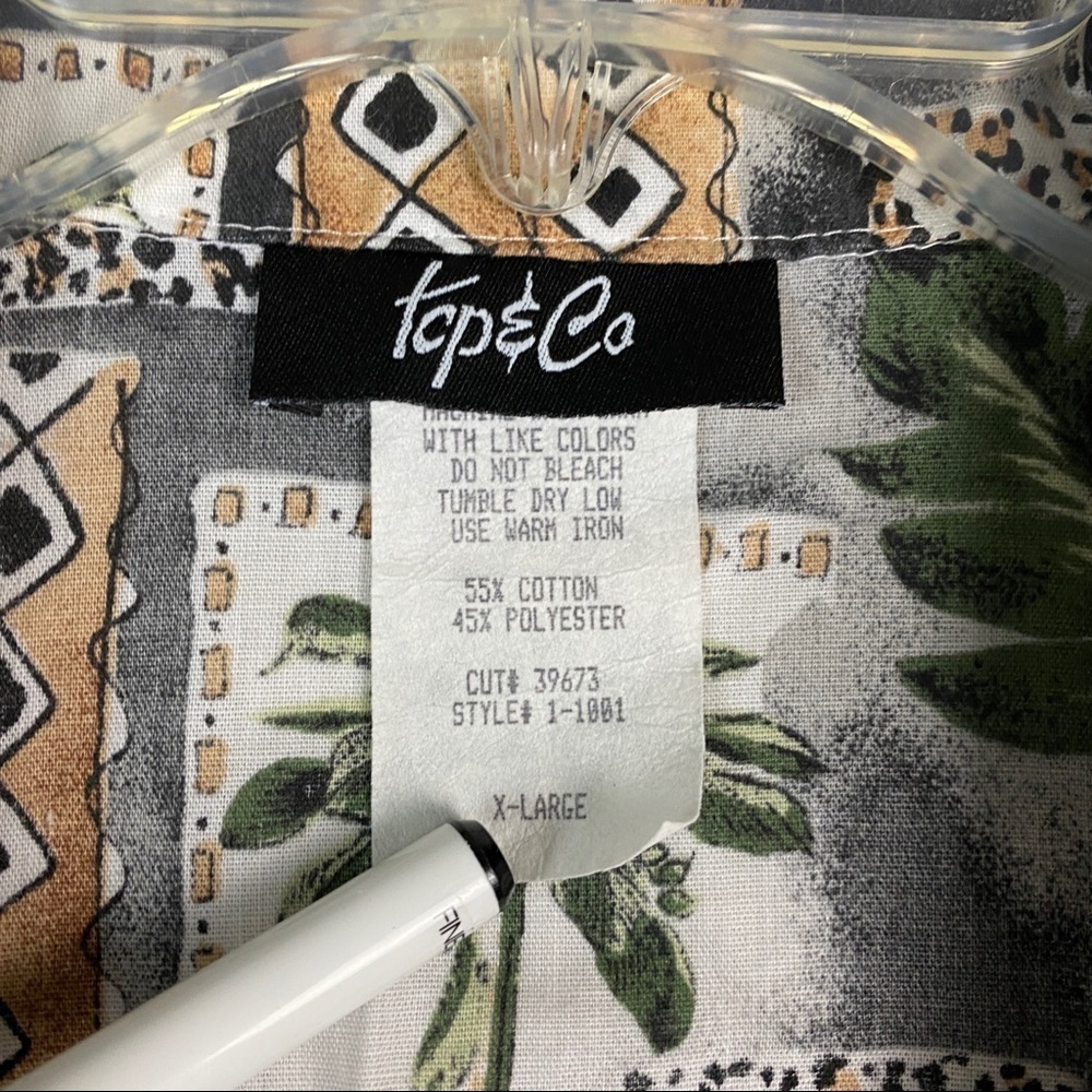 TCP & Co Animal Button Up Shirt Womans Size XL - Picture 2 of 5